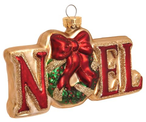 Krebs Glas Lauscha - Weihnachtsdekoration/Christbaumschmuck aus Glas - Noel Aufhänger - Farbe: Rot/Weiß - Größe: ca. 11,5 cm
