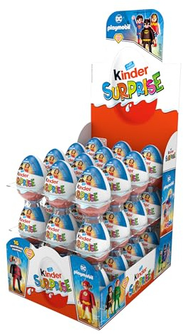 Kinder Surprise – Pack de 36 Œufs en Chocolat 20g – Œufs Surprise avec Jouets Playmobil à Collectionner – Coffret Chocolats Kinder pour Enfants – Idéal Cadeaux, Fêtes et Anniversaires