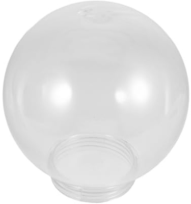 UTHCLO Acrylic Globe Lampshade Transparent Round Sphere Light Cover with Fitter Opening for Outdoor Wall Light Garden Courtyard Weather-Resistant Lamp Post Replacement Shade