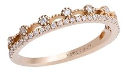 Wycian Ringe Verlobung Diamond Ring Women 18 Karat Roségold Elegantes Kronendesign mit Rundem Diamanten 0,18 CT Größe 56 (17.8) Massiv, Nicht Plattiert Mode für Tante Danksagung Schmuck