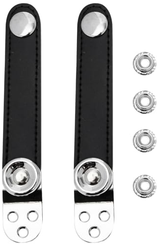 MAGICLULU Set 1 Paio Cinghie Soffietto con Fibbia in Pelle Bovina Doppio Strato Nero per Fisarmonica Accessori con Fibbia Metallo Resistenti e Compatte per Riparazione e Trasporto