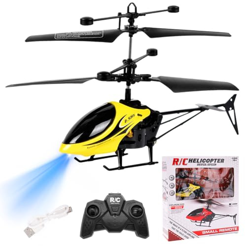 Remote Control Helicopter, RC Helicopter RC Flying Toy Mini Helicopters Models Controlled Aircraft Toy Controlled Aircraft Indoor Toys Remote Control Helicopters Drone Gifts for Birthday(Yellow)