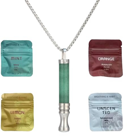 Vauki Collar de alivio de la ansiedad con filtro de resistencia, ayuda para aliviar el estrés, para entrenamiento de respiración