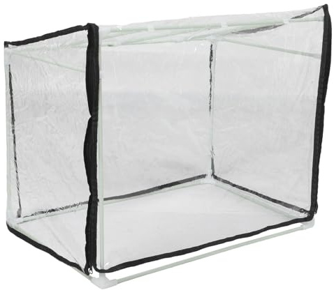 NUOBESTY Mini Serrage à Fleurs Portable 60x40x40 Cm, Tente de Protection Le Gel pour Semis, Structure en Fibre, Toit Plat, Serrage à Légumes Résistante aux Intempéries, Usage Intérieur