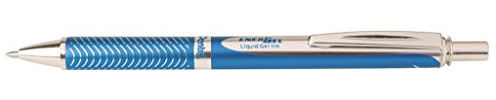 Pentel BL407S-A EnerGel Liquid Gel-Roller Sterling in mattblauem Metallgehäuse, 0,7 mm Kugeldurchmesser = 0,35 mm Strichstärke, Schreibfarbe schwarz, 1 Stück (1er Pack)