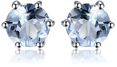JewelryPalace Rundslipade 1,2ct äkta Blå Topas Stiftörhängen Silver 925 Damer, Smyckeset Med Naturstenar, örhängen Silver Med ädelstenar Flickor, Stiftörhängen Silver Små Med Sten Kvinnor Gåva