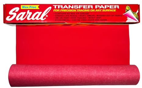 RED SARAL Wax-Free Transfer (Tracing) Paper for Precision Tracing on Any Surface-12 inches x 12 Foot roll