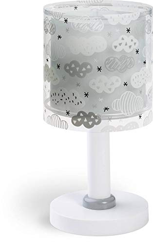 Dalber Lámpara Infantil de Mesilla Clouds Nubes Gris 41411E E14 | Lámpara infantil de mesa o mesita y escritorio
