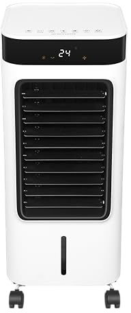 Schallen Portable Air Cooler with Remote Control | 9L Tank 80W | Evaporative Tower Fan Cooler with 3 Speeds, 12H Timer, Digital & Energy Efficient | 2 Ice Packs in Black & White