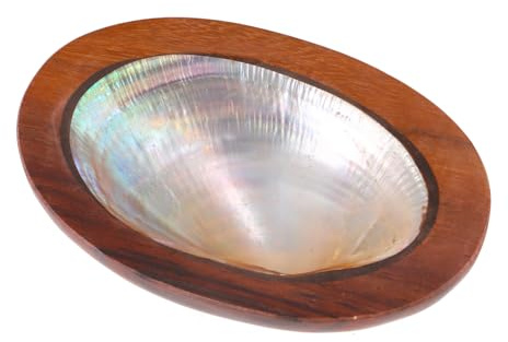 GURU SHOP Kokosholz Seifenschale mit Perlmutt, Braun, Size:groß (3x11x17 cm)