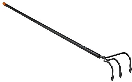Fiskars Solid Cultivator, For optimal bed preparation and care, Length: 164 cm, Width: 12 cm, Black/Orange, 1016034