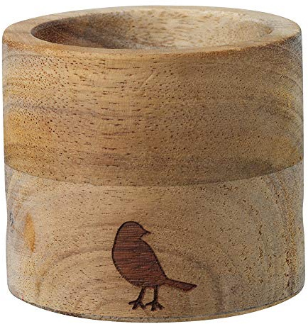Räder Eierbecher-Set aus Holz und Porzellan in der Farbe Braun-Weiß, Maße: 5cm x 5cm x 4,5cm, 12344