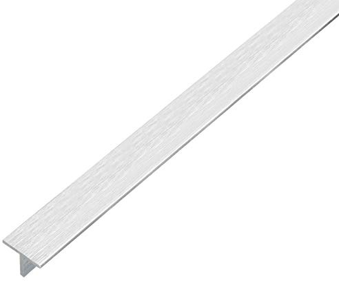 Alberts 488925 Profilé en T | aluminium, aspect acier inoxydable, clair | 1000 x 15 x 15 mm
