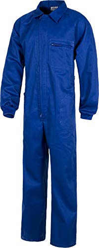 Work Team Buzo Italiano, Cuello Solapa, Manga ranglan, un Bolso de Pecho y Cremalleras de Nylon. Hombre Azulina 66