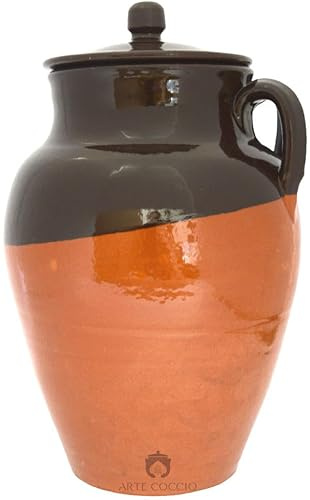 Fratelli Colì Tegame Pignata Rustica con Coperchio, Tegame da Forno, Tegame Terracotta Marrone, Altezza 28