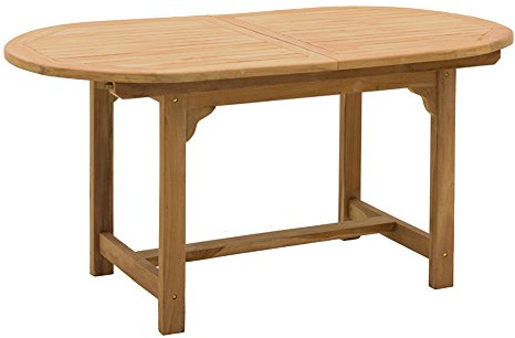 La Casa di Caesar Teakholz Tisch Riva Oval Ausziehtisch ca. 150/200 cm Gartenmöbel Teakmöbel Gartentisch Holztisc