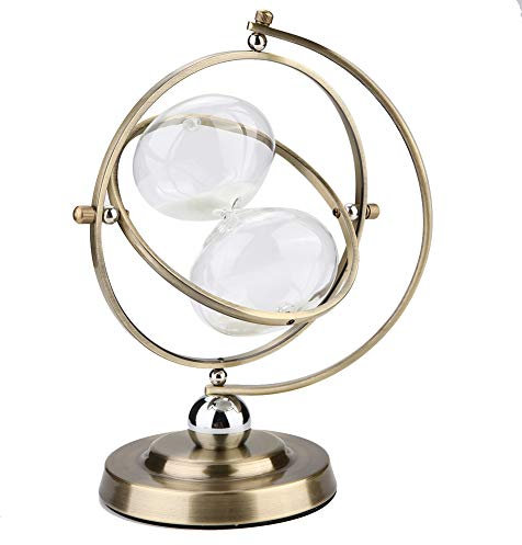 Hourglass Sand Timer - Vintage One Hour Glass for Living Room, Kitchen, Cooking or Teaching - Rotating Metal