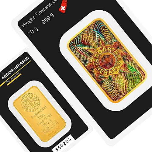 Stollberg Edelmetalle Kinebar AH Goldbarren 20g 20 g 20 Gramm Barren aus Gold 999.9 Anlage Hologramm in Karte Blister mit Seriennummer