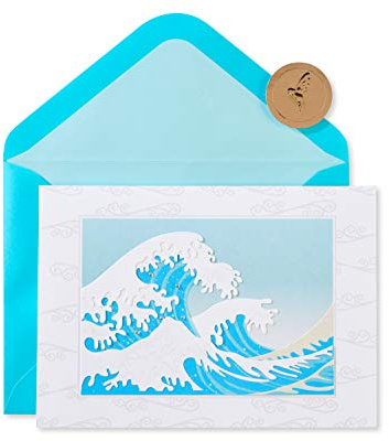 Papyrus Blank Card (Hokusai Wave)