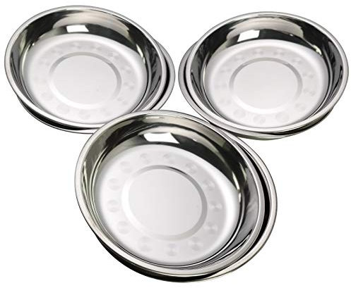 Waikhomes Set of 6 Stainless Steel Dinner Serving Plates, Small Round Salad Plate