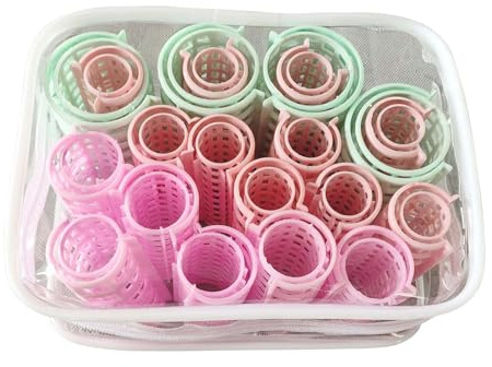 Rodillos de plástico para bricolaje, rizadores para el cabello sin calor, pinzas para el cabello, estilismo, peluquería para cabello largo (20 piezas)