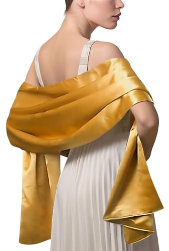 LumiSyne Damen Satin Chiffon Festlich Stola Schal Einfarbiger Leichter Schalverpackung Für Braut Brautjungfer Hochzeit Abendkleid Abschlussball