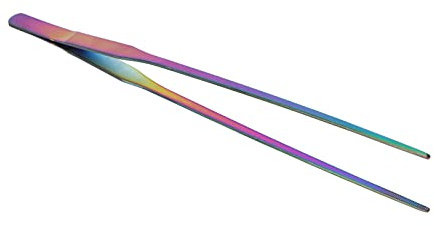 bizofft Aquarium Pinzette, Aquarium Lange Pinzette Korrosionsbeständig Bunt für Reptilien(27cm gerader Clip)