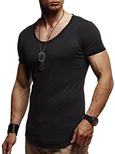 Leif Nelson -T-tröja herr för sport och utomhus | sportskjorta herr kortärmad & slim fit t-shirt herr | del av herrsportkläder | herr-t-shirt | Activewear & gymskjorta för män | LN-10952T, svart, M