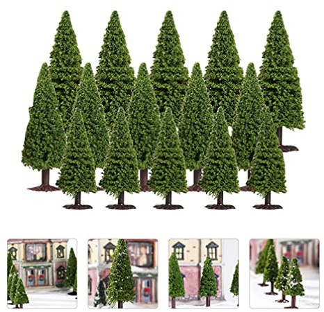 BESPORTBLE Modellbäume Miniaturbäume Weihnachtsdorfbäume Woodland Scenics 15Pcs (9 cm+ 10 cm+ 12. 5 cm)