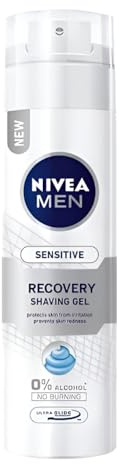 NIVEA Shaving Gel 200ML Sensitive Recovery Preventing Skin Irritation and Ensuring an Effective Shave, Thanks to the Beard Softening Ingredients and Chamomile Gel (Pack of 1)