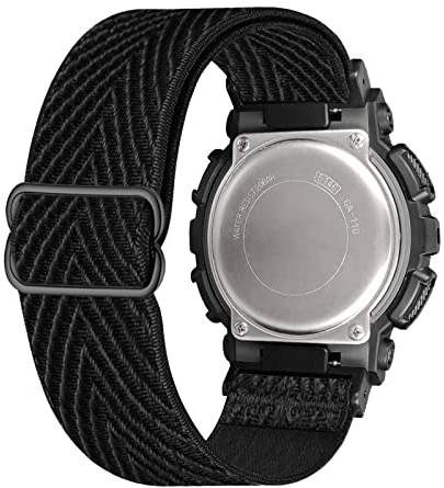 ahayo Elastisches Armband für Casio DW-5600 / GA-2100 / GW-M5610 / DW-5700, Nylon Weiches dehnbares Uhrenarmband mit verstellbarer Schnalle für GA-100/ GDF-100 / GLX-5600 / GW-6900
