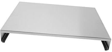 Housoutil Scaffale da Cucina in Acciaio Inossidabile, Copri Fornelli | Supporto Robusto a Struttura Rack, per Tavolo e Ufficio, Finitura Argento, Uso Versatile Domestico