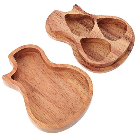 BIUDECO Holzplektrum-box Für Gitarrenplektren Aufbewahrungsbox Mit Natürlichem Holzdesign Ohne Gitarrenplektren Geeignet Für Gitarristen Und Musiker