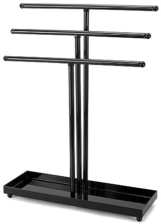 QWORK® 3-Stöckig Schmuckständer, Metall Schmuck Halter Organizer für Uhren, Ketten, Armbänder, Ringe, Ohrringe, Sonnenbrillen und Accessoires