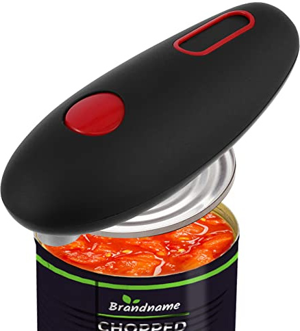 Electric One-Touch Can Opener - Safe, Portable, Cordless, Ergonomic Automatic Opener for Any Shape Cans - No Incisive Edge, Handheld Kitchen Tool