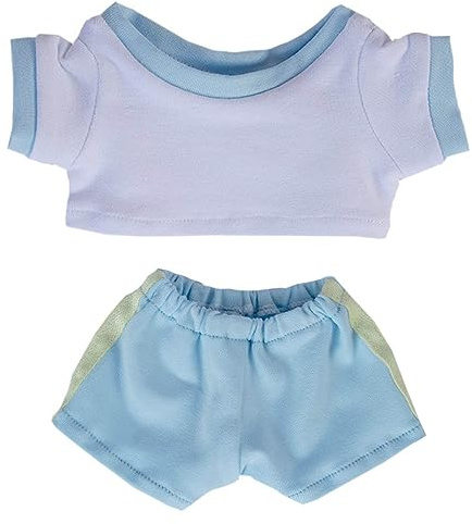 niannyyhouse 10 cm 15 cm 20 cm Plüschpuppenkleidung Kontrast-T-Shirt-Hose Sportbekleidungs-Set weich gefülltes Plüschtier Verkleidungszubehör (A11, 15 cm)