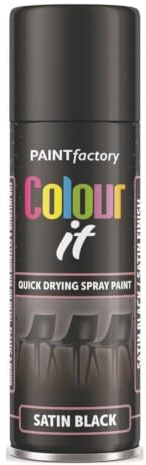 YSAMAX 1pcs Satin Black Spray Paint, 250ml, Acrylic, Quick Drying, Indoor & Outdoor