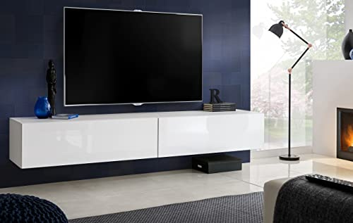 Komodee Meuble TV Loreto Blanc/Blanc 200x30x41,5 cm