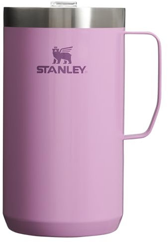 STANLEY Stay Hot Camp Mug - Durable 18/8 Stainless Steel Insulated Mug - Splash-Free Tritan™ Drink-Thru Lid - 24 OZ - Lilac Gloss