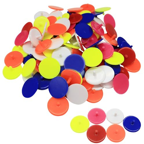 Golf Ballmarker Plastik Runde Kunststoff Ballpositionsmarkierung Positionsmarkierungen Für Zubehör Golfbälle, Golfmarker Spot Marker Golf Position Gemischte Farbe (120 Stück-Gemischte Farbe)