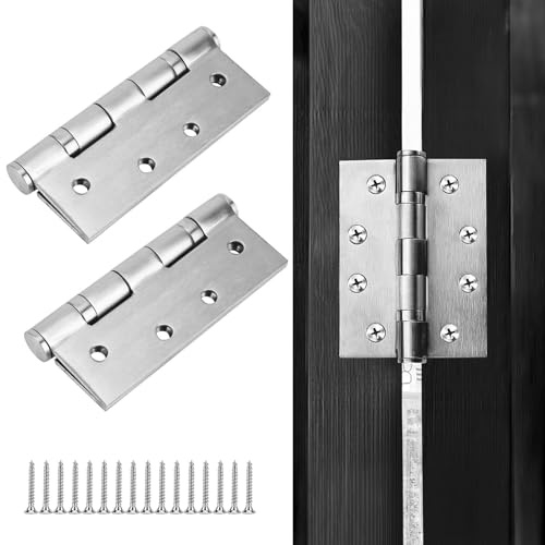 Spring Door Closer, Stainless Steel Automatic Door Closer, Silent Door Closer, Adjustable Function Indoor and Outdoor Door Closer, Gate Hinges Heavy Duty for Wooden Door, Metal and Garden Doors(2pcs)