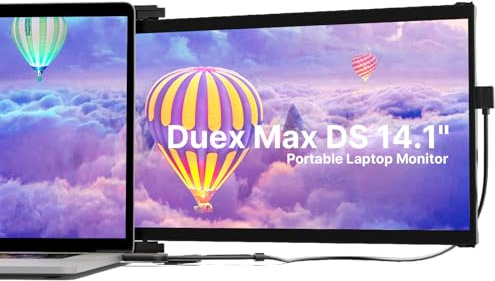 Mobile Pixels Duex Max DS 14,1” Monitor Portatile, FHD 1080p, USB-C/HDMI, Compatibile con Laptop 14–17”, Windows/macOS/Android/Switch