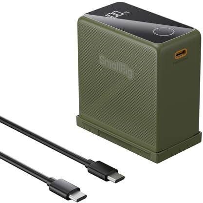 SMALLRIG 10500mAh Replacement Battery for Sony NP-F970 F750 F550, PD 36W USB-C 3.5H Fast Charging, Camera Battery with OLED Screen for Camera, Monitor, LED Video Light, Camcorder, Green - 4577