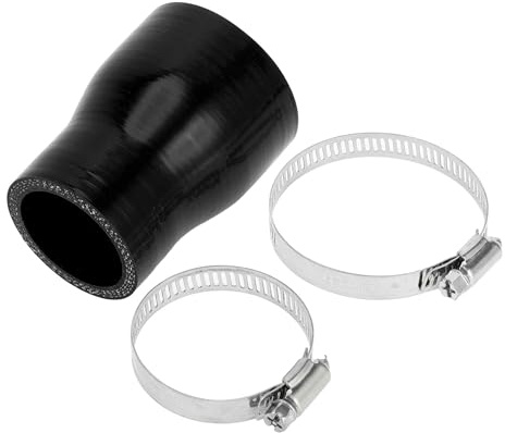A ABSOPRO 1 Set 38-51mm/1.50-2.01 ID 76mm/2.99 Lunghezza Tubo in Silicone Nero per Auto con Morsetti Tubo Refrigerante Universale