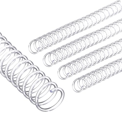 PATIKIL Bobines de Reliure en Spirale en Plastique de 14 mm (9/16), 50 Pièces de Spirales de Reliure Capacité de 115 Feuilles Pas de 4:1 pour Relier des Feuilles de Papier, Transparent