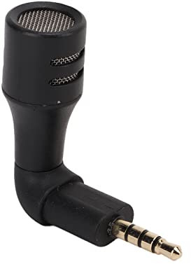 JTLB Petit micro portable, mini microphone omnidirectionnel jack 3,5 mm avec radio surround à 360°, convient pour casque TRRS CTIA 3,5 mm standard jack téléphone