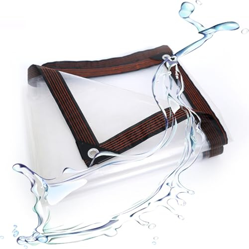 BKOOKYY Telone Impermeabile per Esterno 2.5x3, Teloni Trasparente con Occhielli, Telo Copertura Impermeabili, Antipolvere Antipioggia A Prova di Vento, per Balcone, Gazebo E Giardino