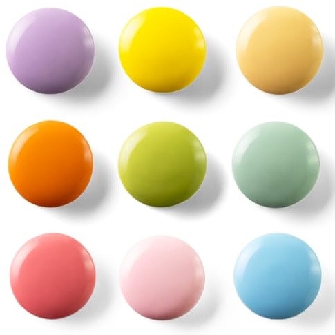 SUNURS 16/9-Piece Cute Colorful Fridge Magnets – Glossy & Matte Finish Refrigerator Magnets for Whiteboard, Locker, Kitchen, Office – Strong Decorative Magnetic Stickers (9 Colors, Multi-Pack)