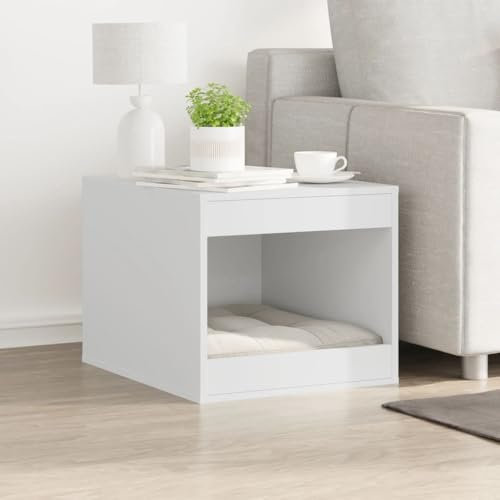 Homgoday Katzenklo & Katzenbett - Holzwerkstoff, weiß, 47 x 59 x 42 cm, für gemütliches Zuhause Model857760