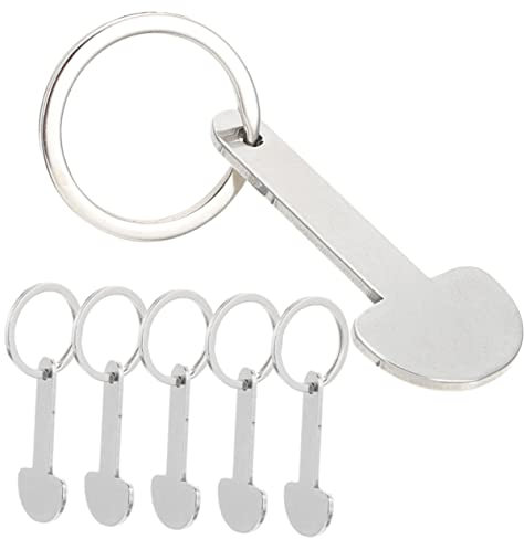 AUTSUPPL 6pcs Shopping Trolley Tokens Metal Keychain Ring for Trolley Removers Coin Keychain for Supermarket